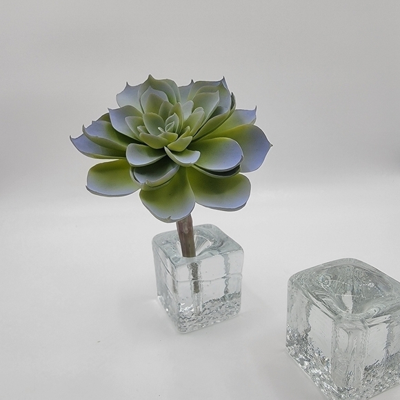 VINTAGE Swedish square cube art glass Solifluer bud vases - Picture 6 of 6